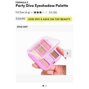 NIB Formula Z Party Diva Eye Shadow Palette 6 Colors Clean Beauty Cruelty Free